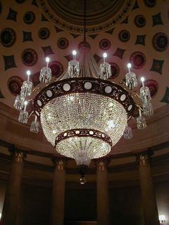 Chandelier inside Capitol Building<br>Location: <a href="https://www.google.com/maps/search/?api=1&query=38.88981,-77.00908" target="_new">National Capitol Building</a>